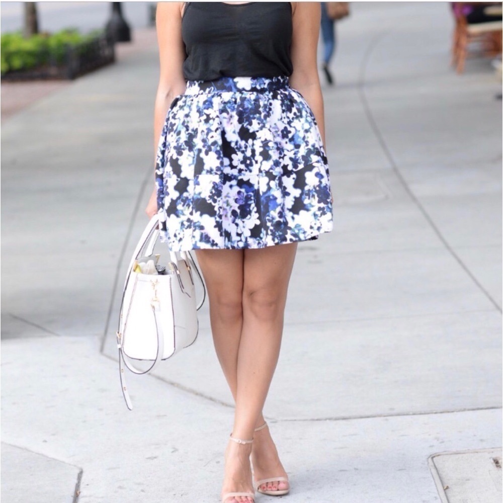 Express Floral Mini Full Circle A-line Skirt Size 2